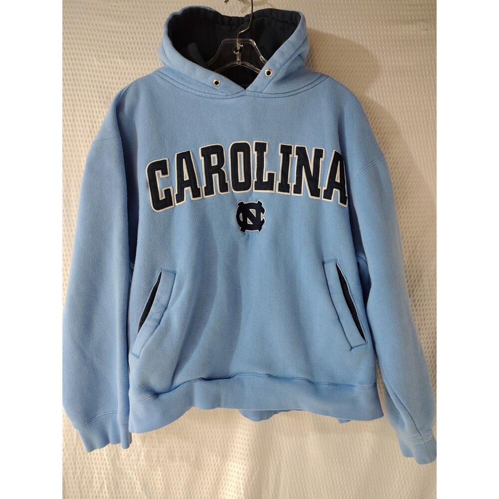 Champs Team Edition VTG Light Blue North Carolina Pullover Hoodie Womens Sz L